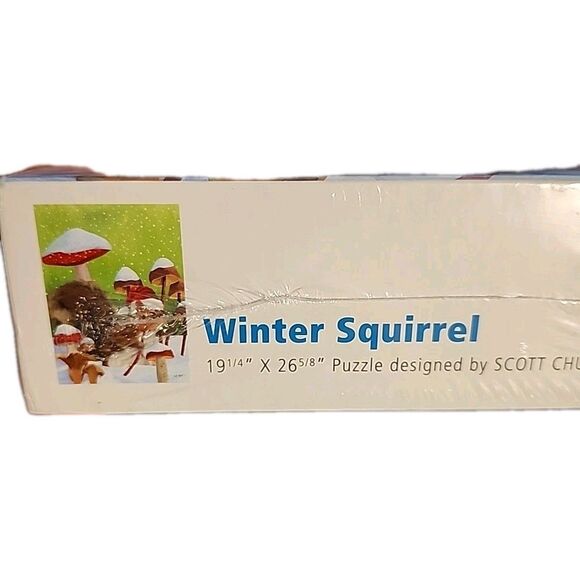 New Scott Church Winter Squirrel Puzzle Snow Scene 550 Piece Jigsaw Puzzle 19x26 - Picture 3 of 7